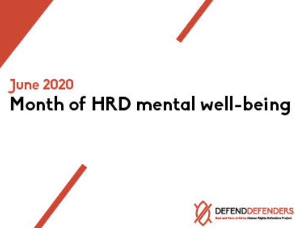 Human Rights Defenders Mental Wellbeing, DefendDefenders (2020)