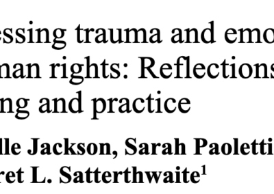 Addressing trauma and emotions in human rights: Reflections from teaching and practice (June 2024)