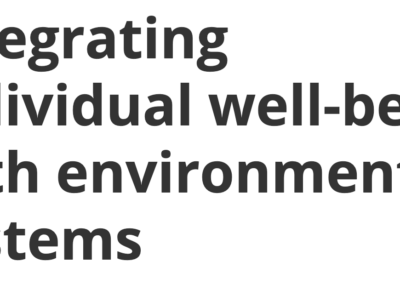 Integrating individual well-being with environmental systems (December 2021)